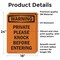 Signmission Private Please Knock Before Entering OSHA Warning Sign, Vinyl Decal, 18in W x 24in L, 2PK OS-2PACK-WS-D-1824-V-13459 - alternate 2